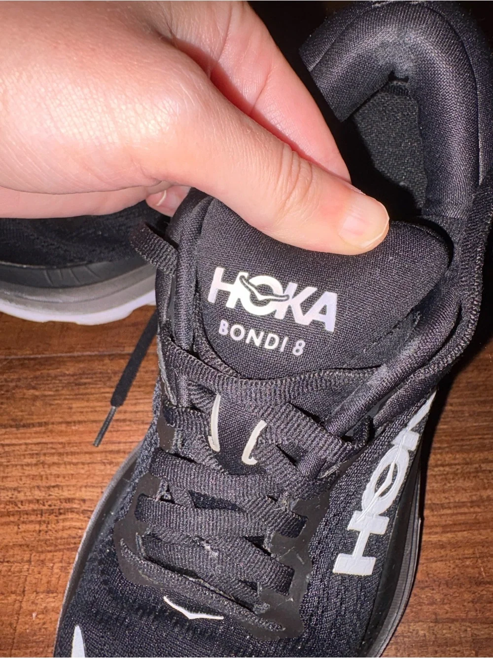 Hoka bondi 8 size 7.5 Black and White Running Sneakers